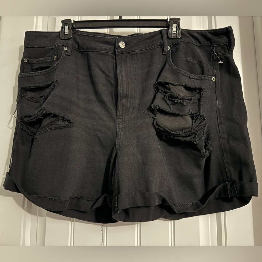 American Eagle Outfitters Distressed Black Jean Shorts